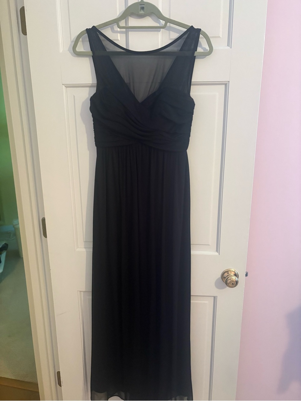 David's Bridal Black Sleeveless V-Neck Maxi Dress